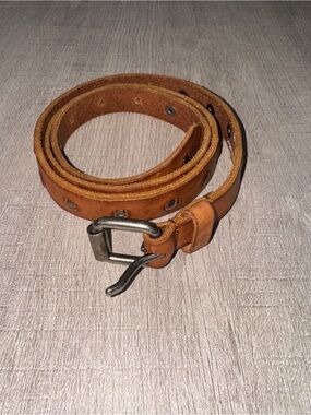 Sam Brown Studded Riveted Leather Belt Brown 85 EU